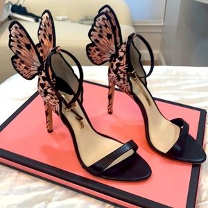 SOPHIA WEBSTER authentic never worn black leather with pink butterfly